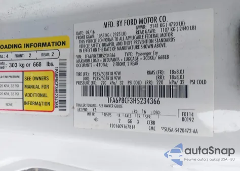 2017 Ford Mustang Gt Premium из США, поврежденный, VIN 1FA6P8CF3H5234366